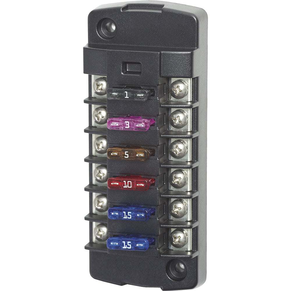 Blue Sea 5037 ST Blade Fuse Block w/o Cover - 6 Circuit Independent w/o Negative Bus [5037] - Sea & Tech Outfitters Florida, LLC